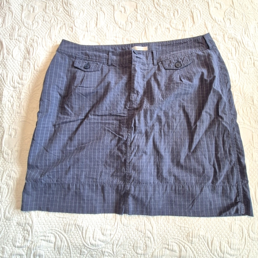 CJ BANKS womens size 18 W skirt with shorts 2 tone grid pattern VGUC